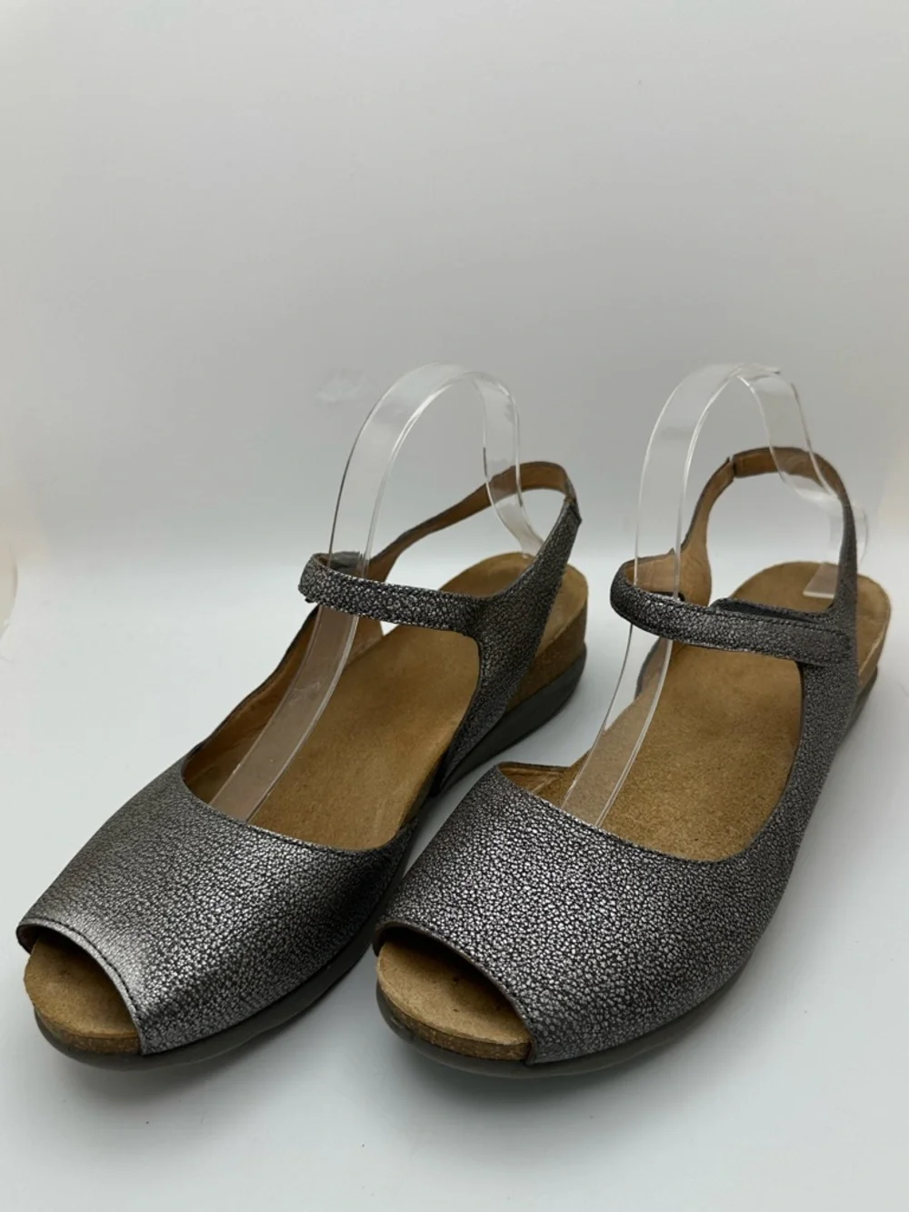 DANSKO Marcy Metallic Leather Gray Slingback Comfort Shoes Sandals Sz 42 - Picture 4 of 14
